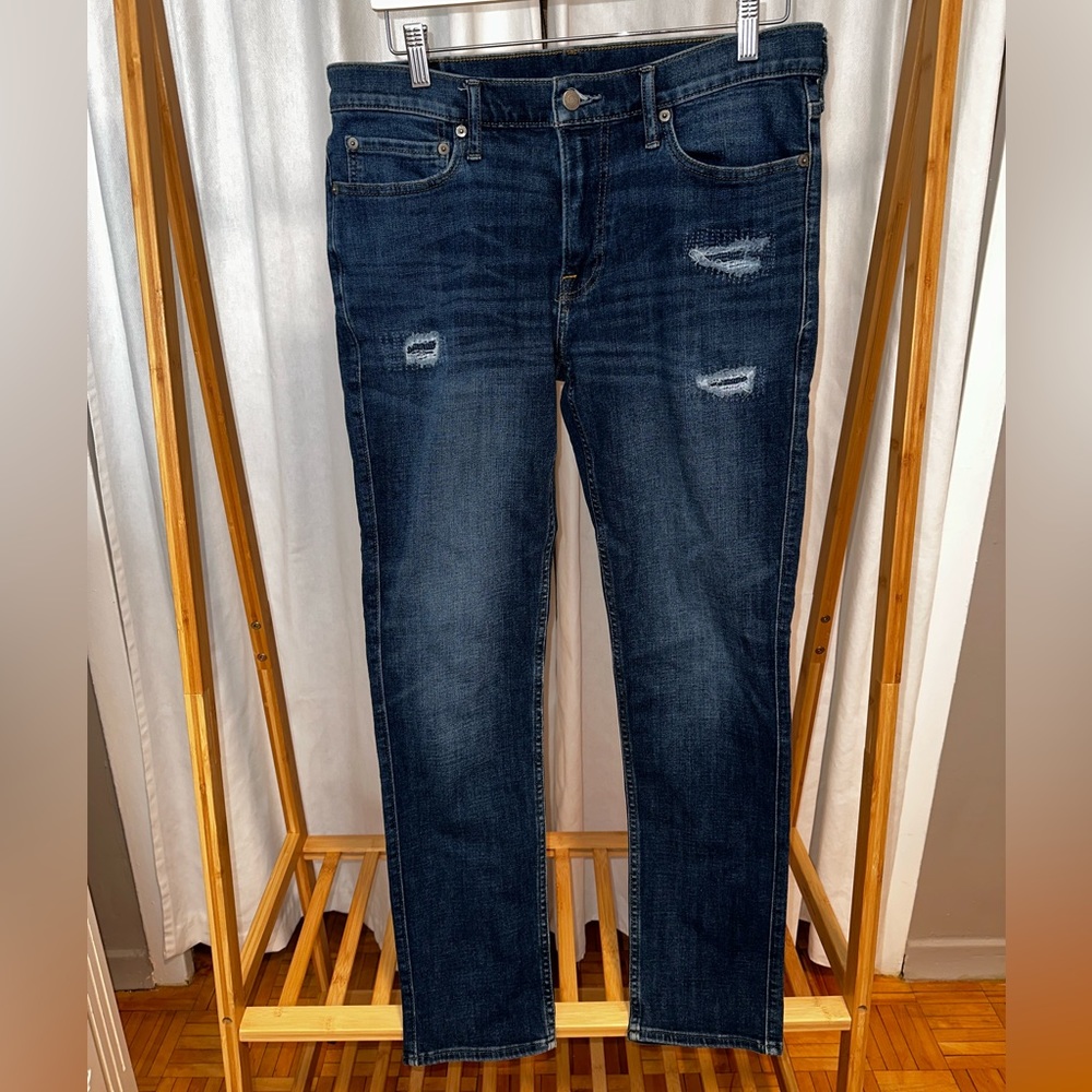 NWOT Abercrombie & Fitch Langdon Skinny Stretch Distressed Jeans 32x30